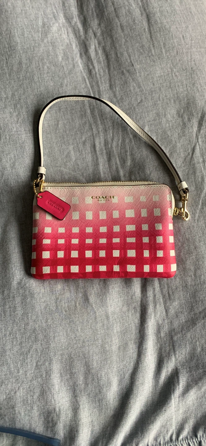 Coach Gingham Wristlet