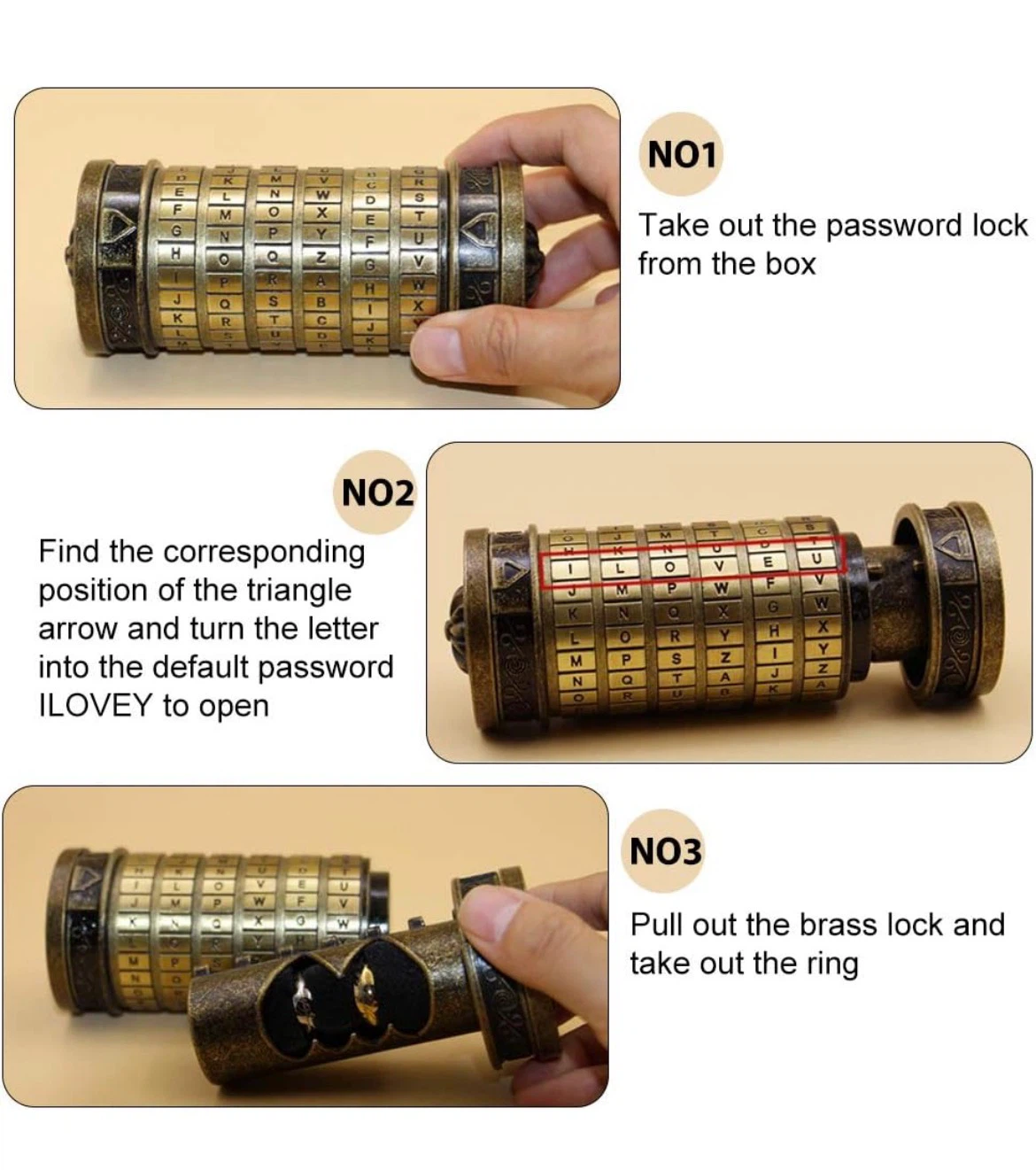 Cryptex Puzzle Lock Box - photo 3