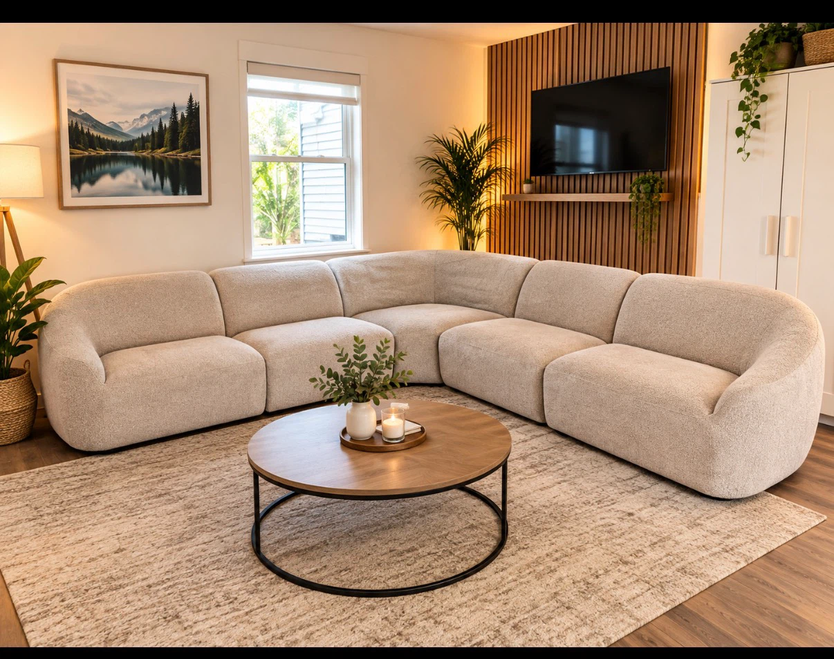 Curved Sectional Sofa ( Delivery Available )