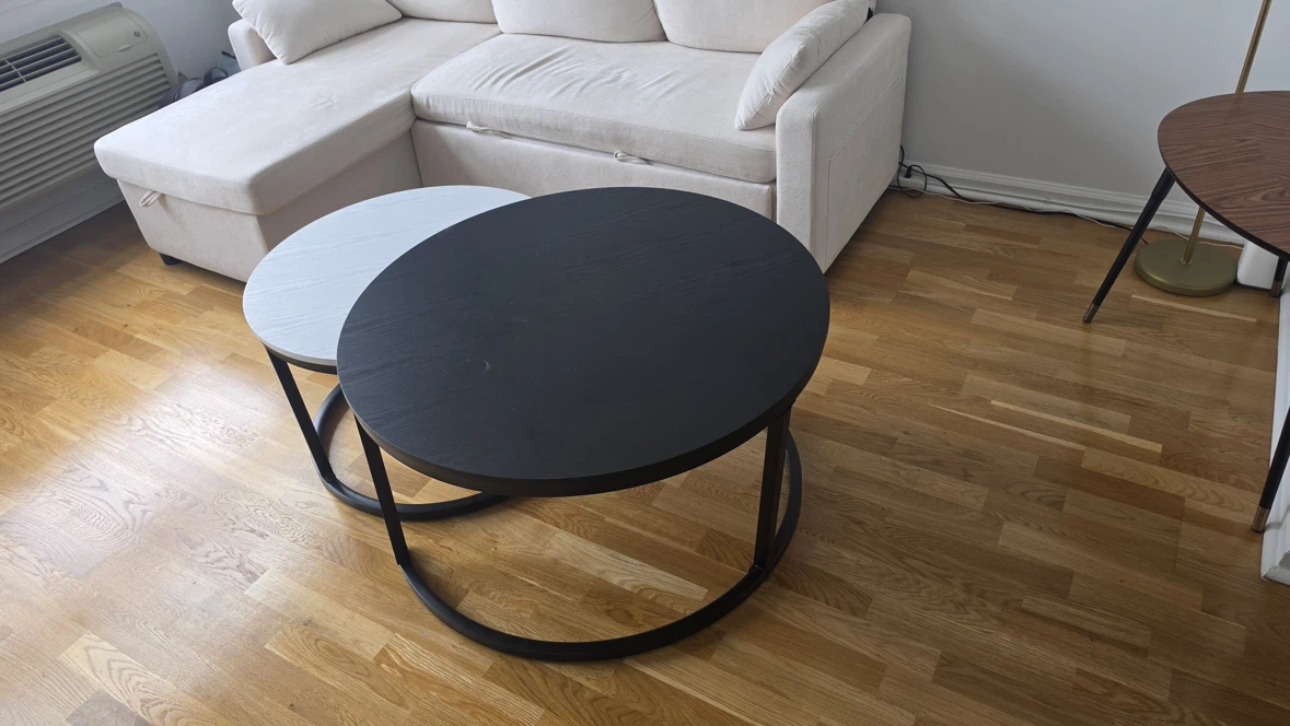 Nesting Round Coffee Tables (White & Black) - photo 2