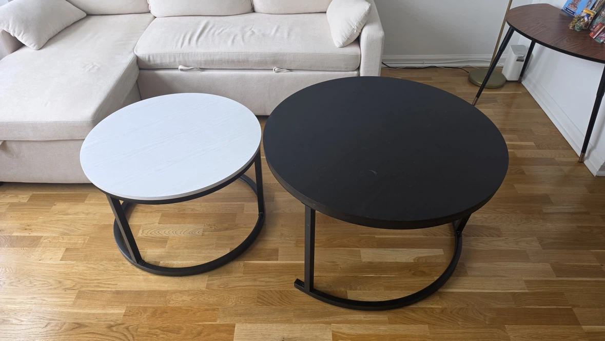 Nesting Round Coffee Tables (White & Black) - photo 3