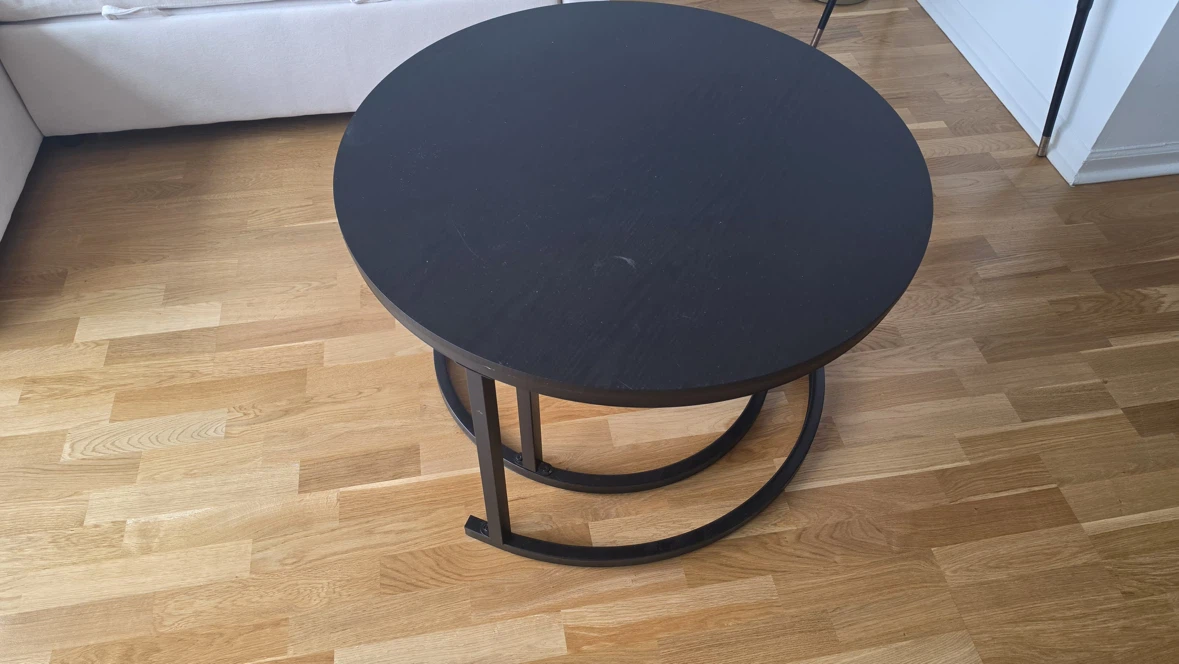 Nesting Round Coffee Tables (White & Black) - photo 4