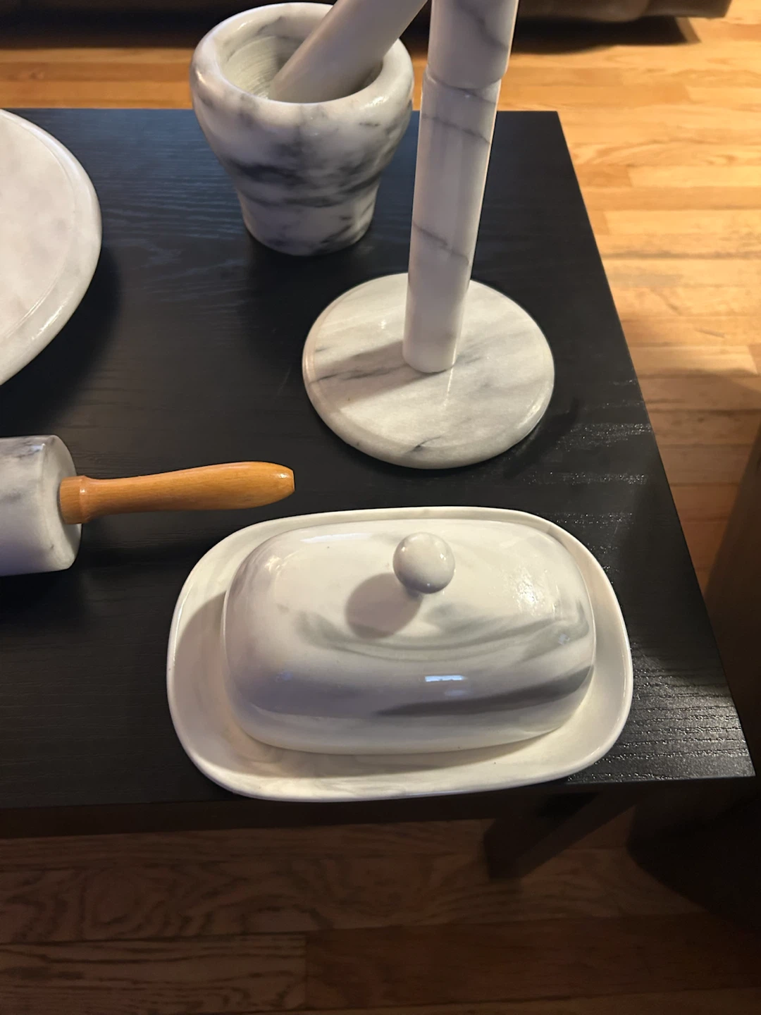 6-Piece White Marble Kitchenware Set - photo 4