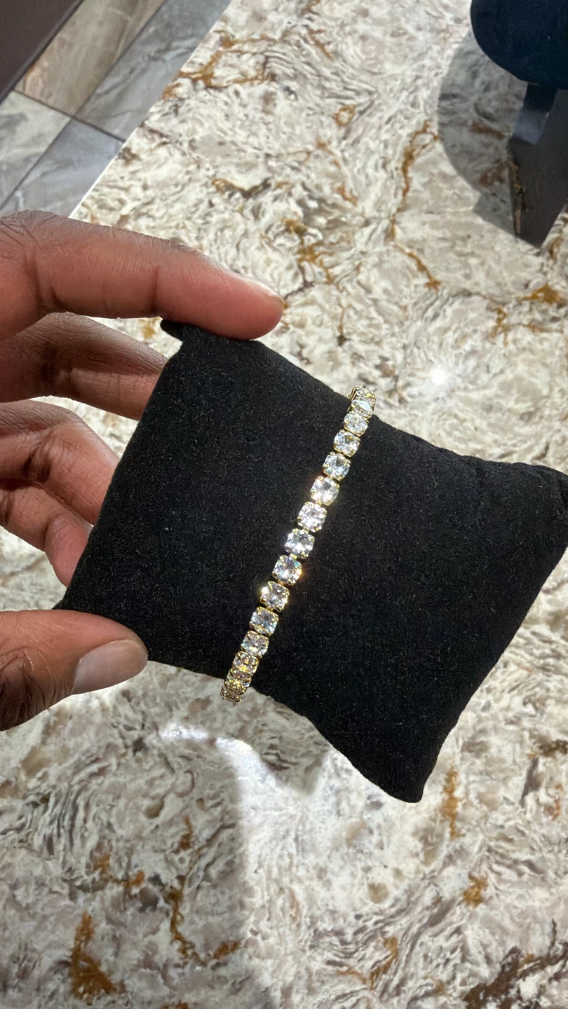 ✨ Ensemble de bijoux tennis dorés — Bracelet & Collier