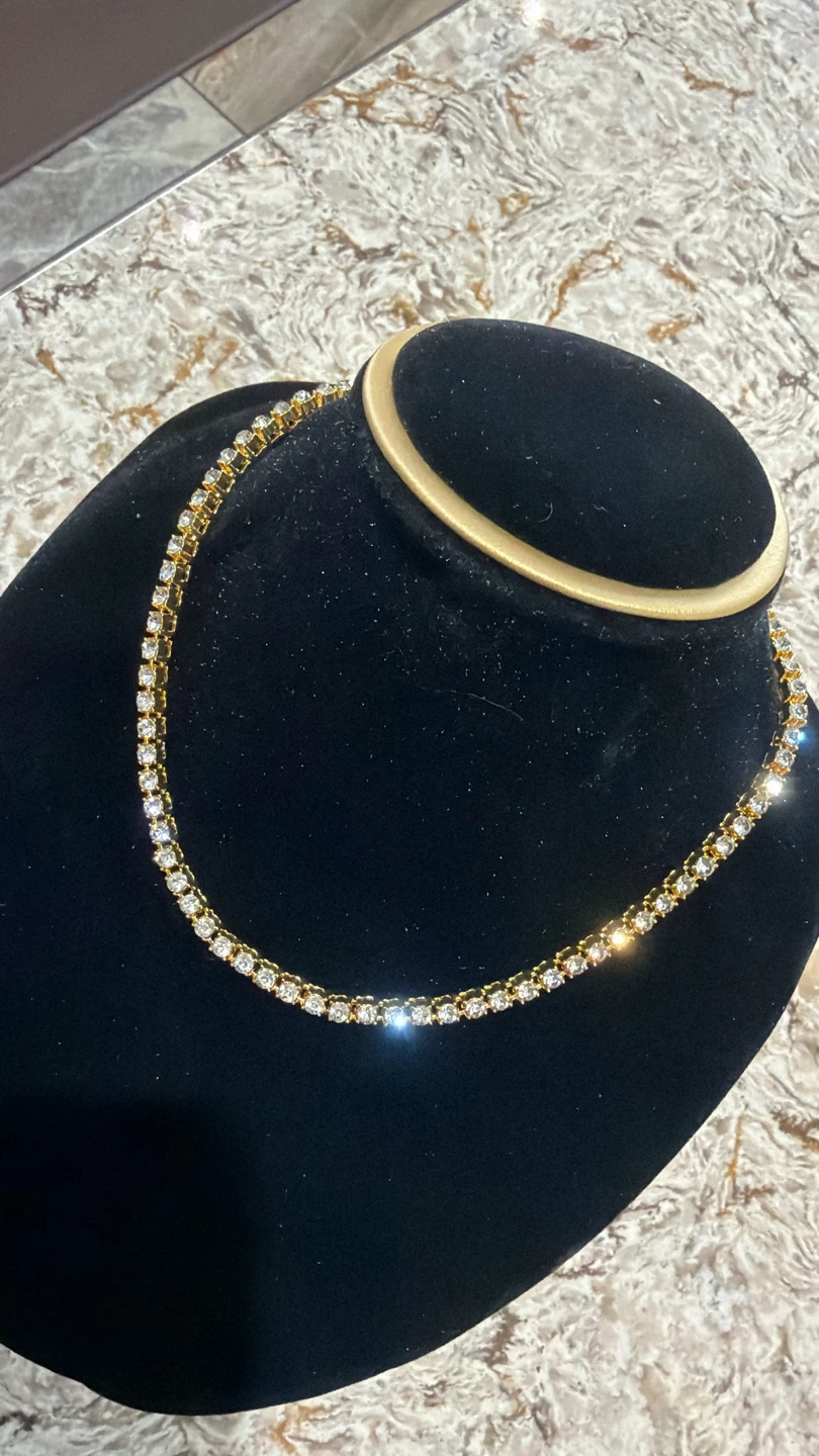 ✨ Ensemble de bijoux tennis dorés — Bracelet & Collier - photo 2