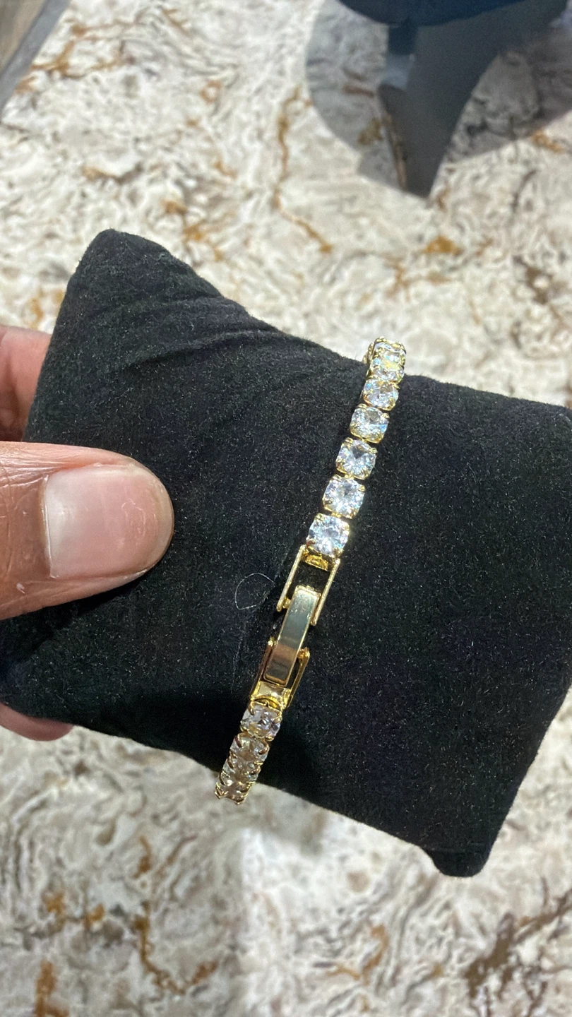 ✨ Ensemble de bijoux tennis dorés — Bracelet & Collier - photo 3
