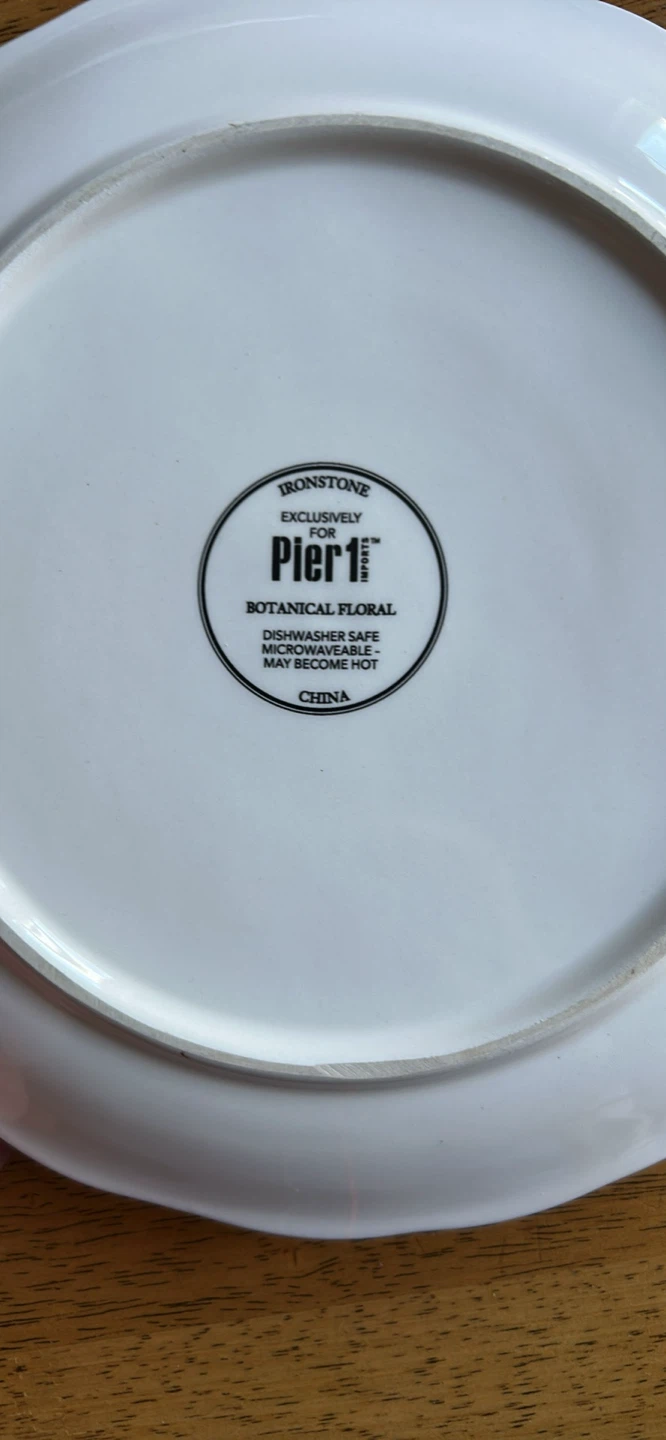 3 Pier 1 Botanical Floral Ironstone Plates - photo 2