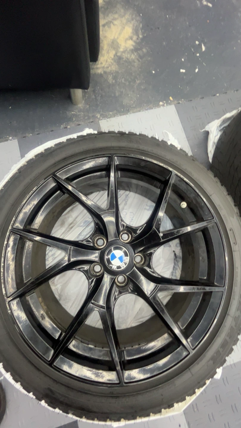 Set of 4 BMW Black Alloy Wheels with Tires - photo 4