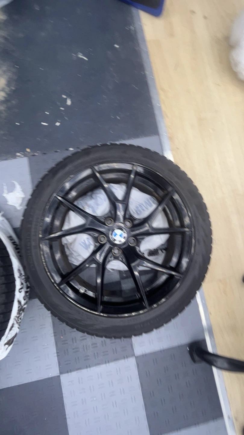 Set of 4 BMW Black Alloy Wheels with Tires - photo 5