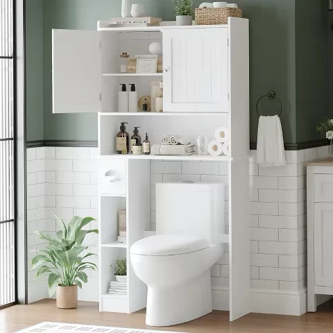 White Bathroom Over-the-Toilet Storage Cabinet
