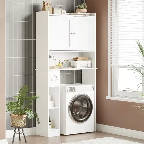 White Bathroom Over-the-Toilet Storage Cabinet - photo 3