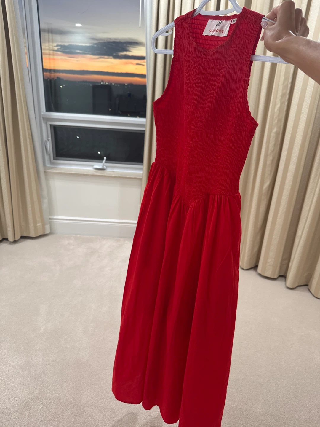 Red maxi dress
