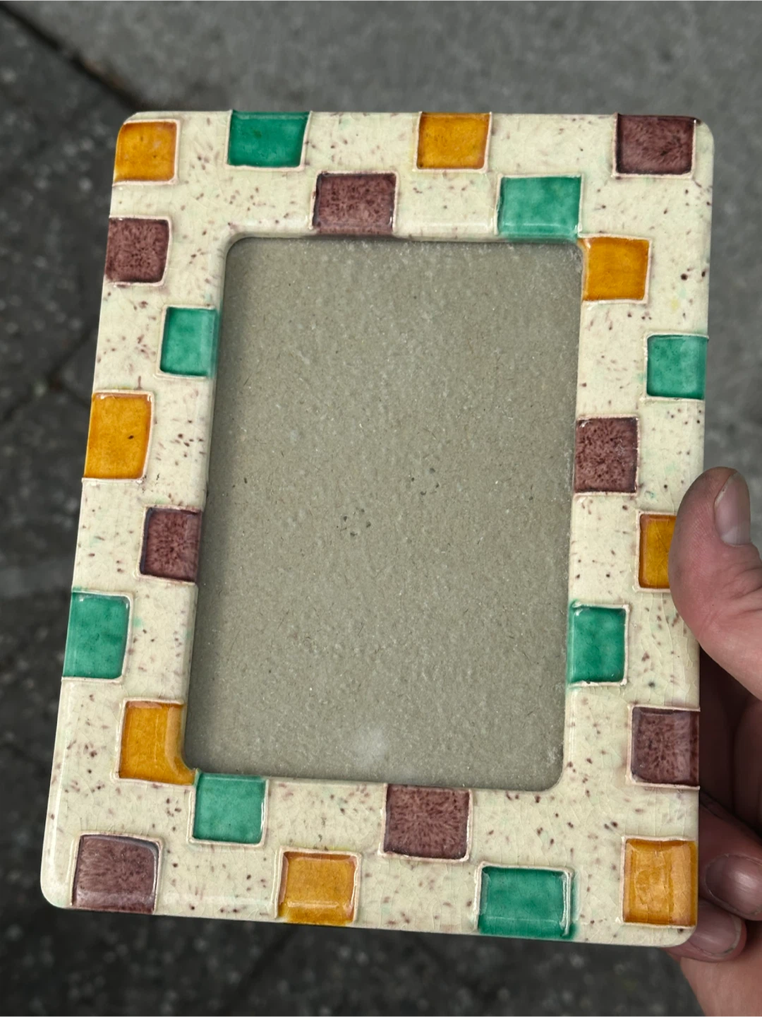 Vintage Geometric Ceramic Mosaic Tile Picture Frame