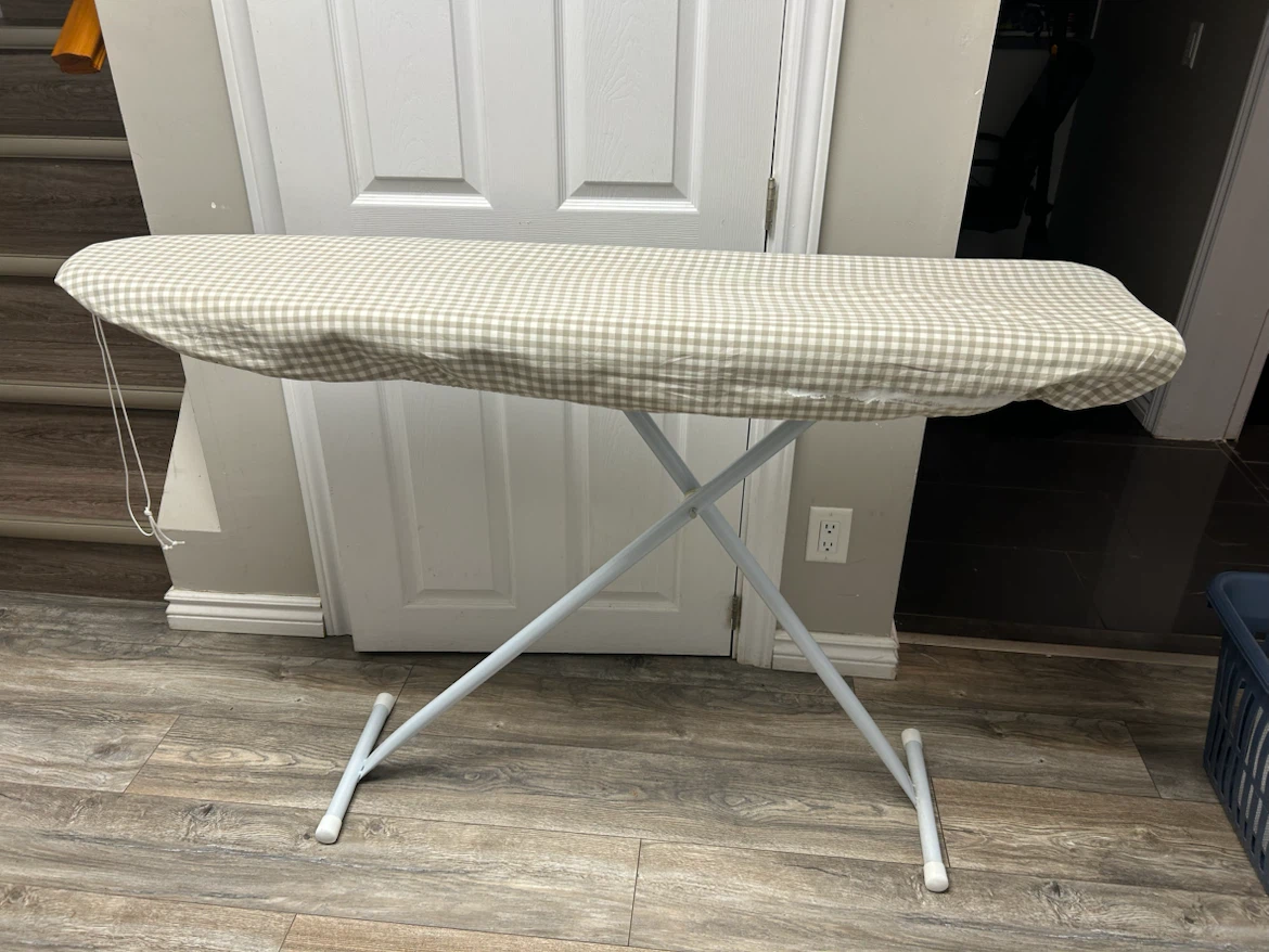 Folding Ironing Board with Gingham Cover