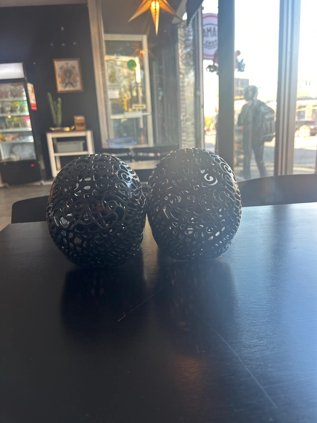 Set of 2 Black Decorative Skull Lanterns - photo 3
