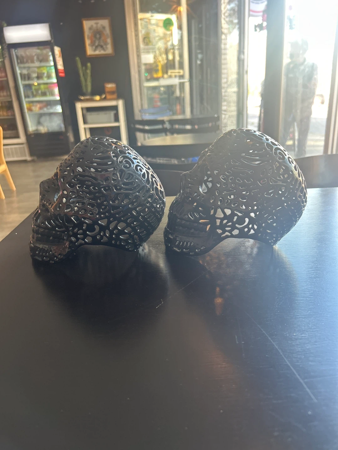 Set of 2 Black Decorative Skull Lanterns - photo 4