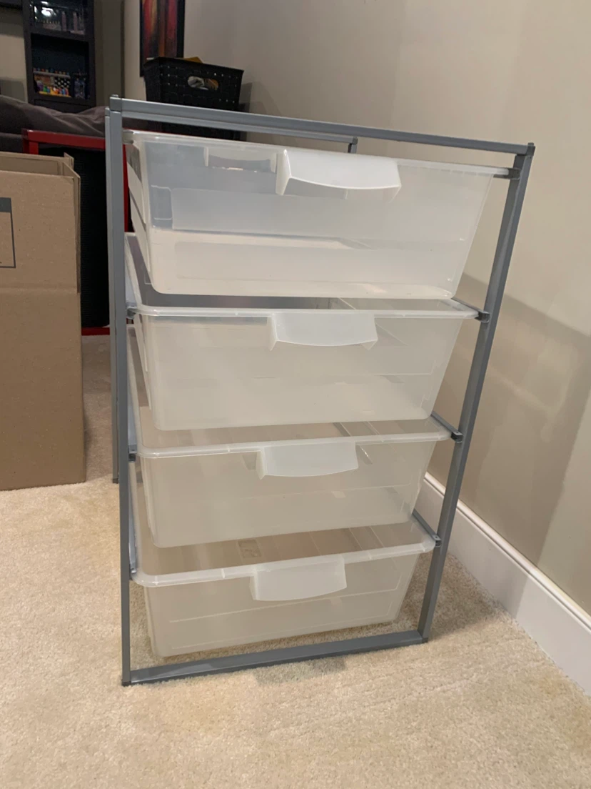 4-Drawer Plastic Storage Tower