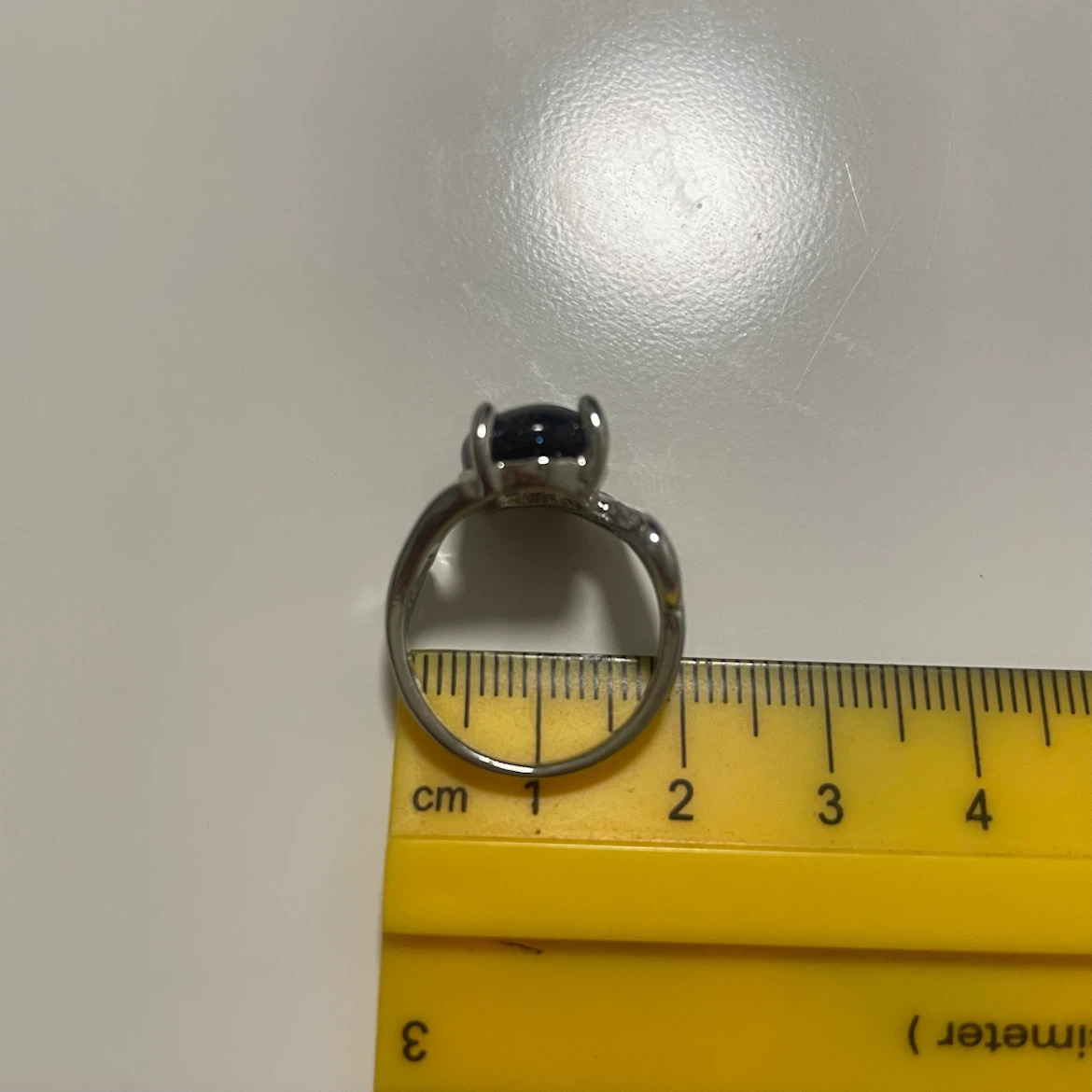 Oval Sparkly Blue Stone Ring - photo 2