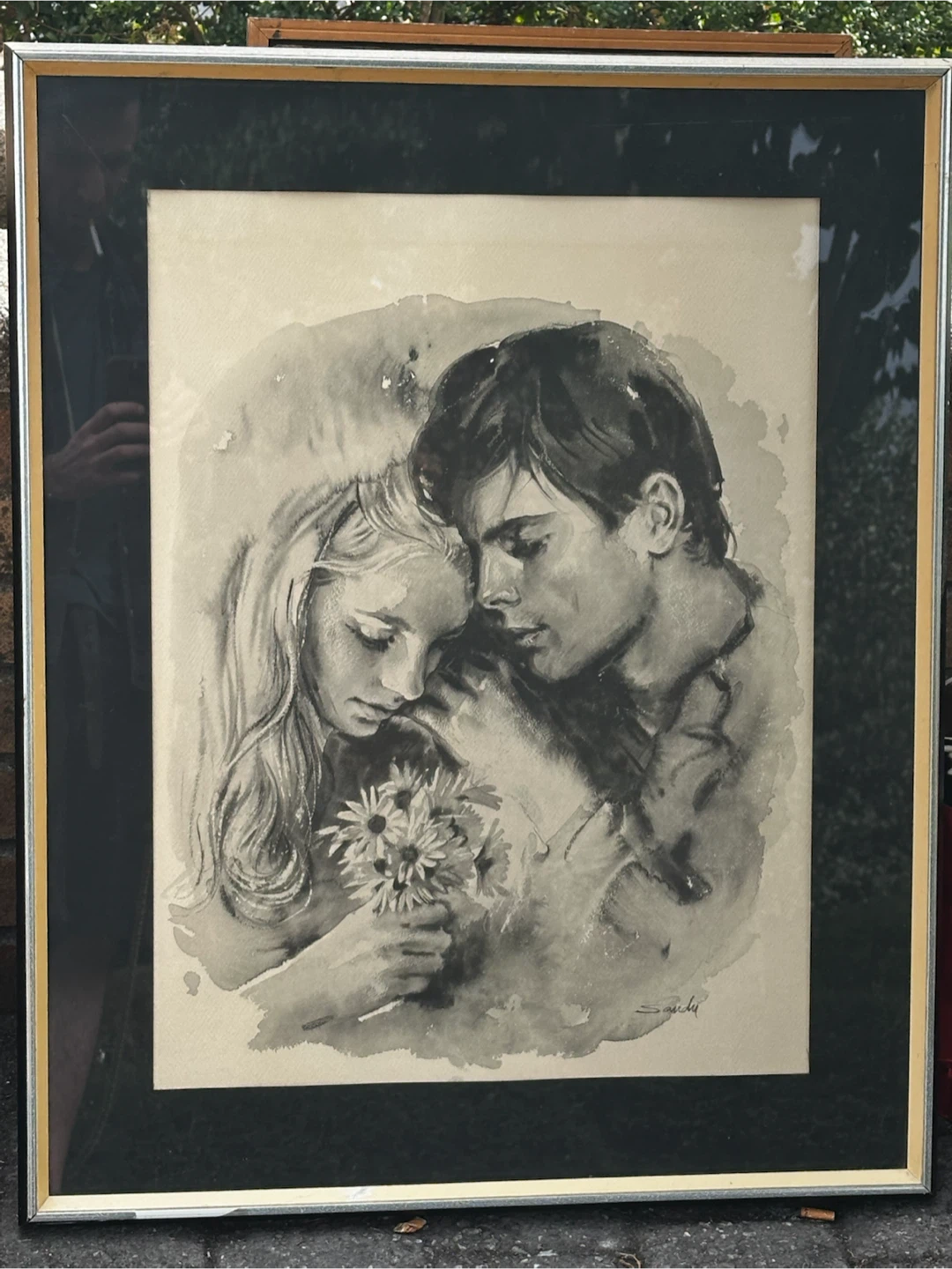 Vintage Sandu Liberman Lovers Lithograph