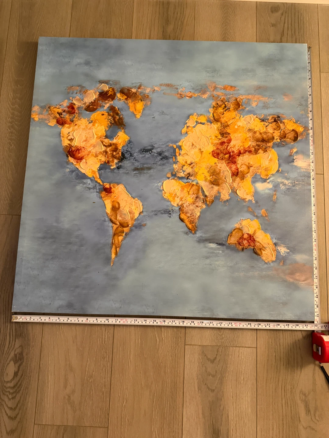 Textured World Map Wall Art