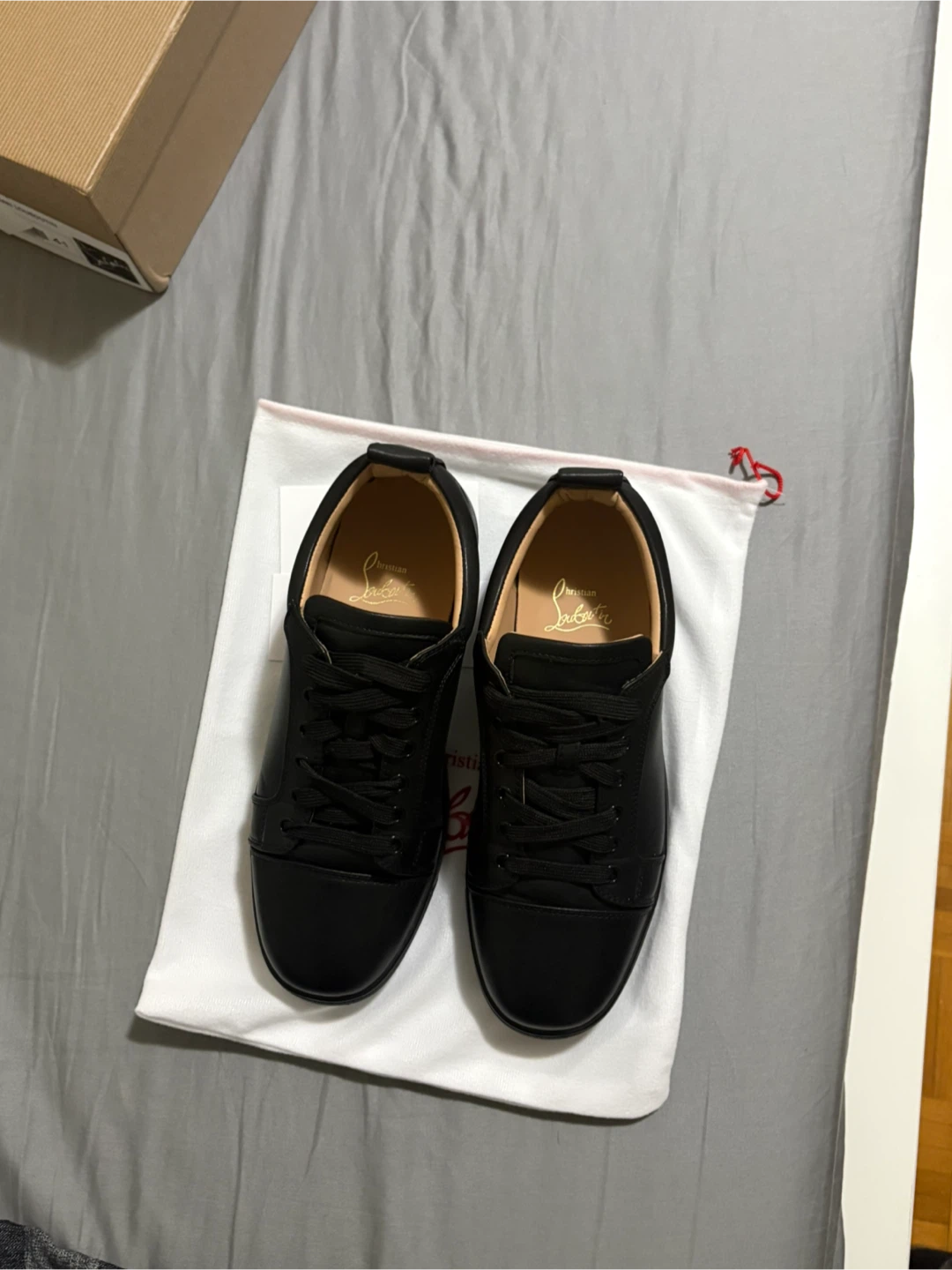 Christian Louboutin Louis Flat Black Leather Sneakers - photo 2