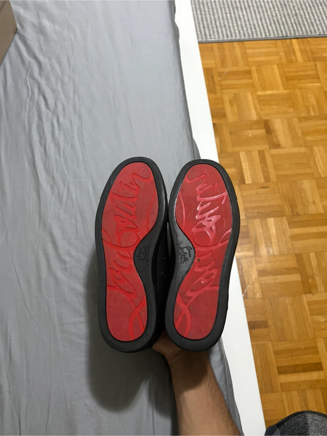 Christian Louboutin Louis Flat Black Leather Sneakers - photo 3