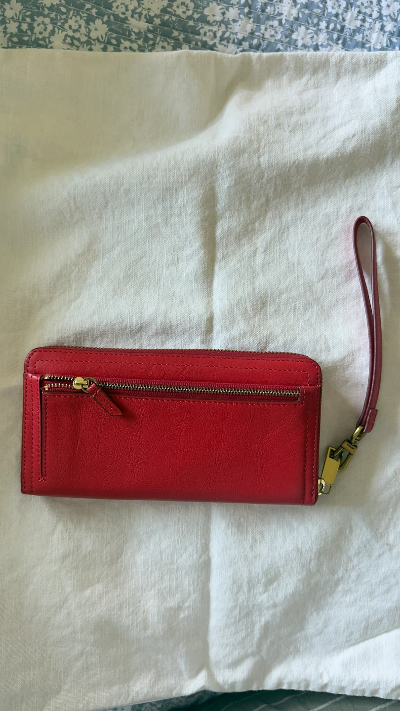Fossil Red Leather Wristlet Wallet - photo 2