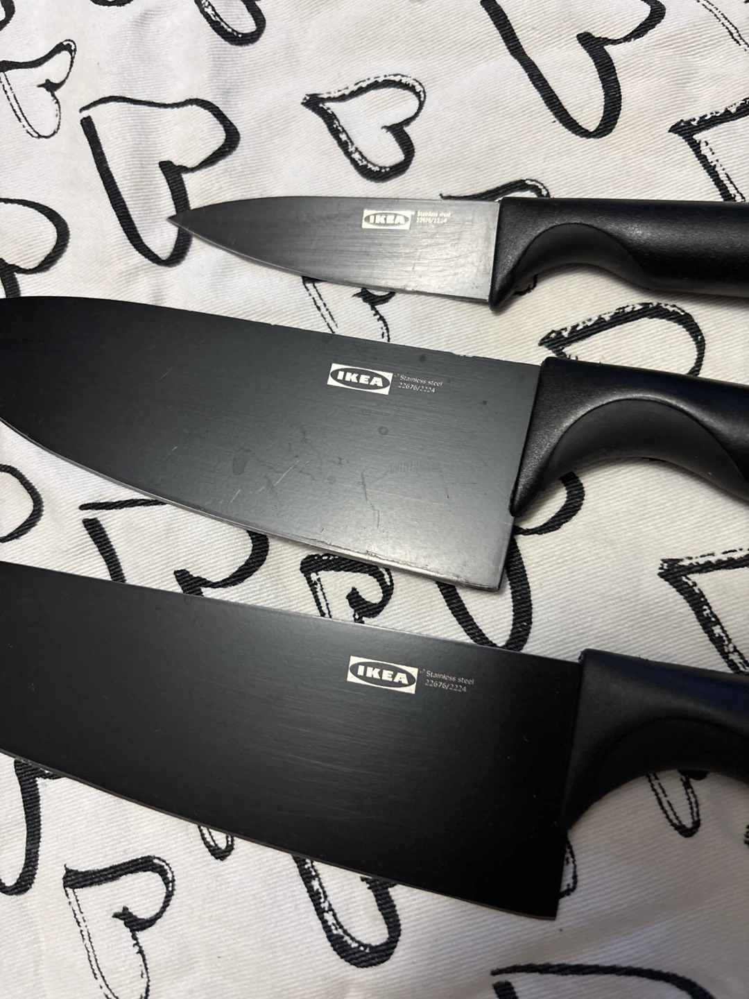 IKEA 3-piece knife set with stand