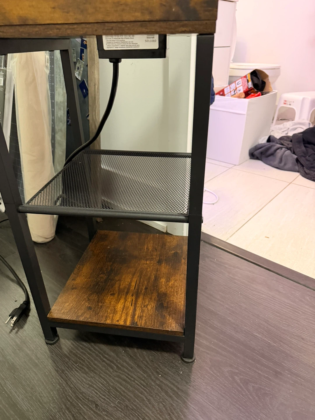 Rustic Industrial End Table with Charging Station - photo 4