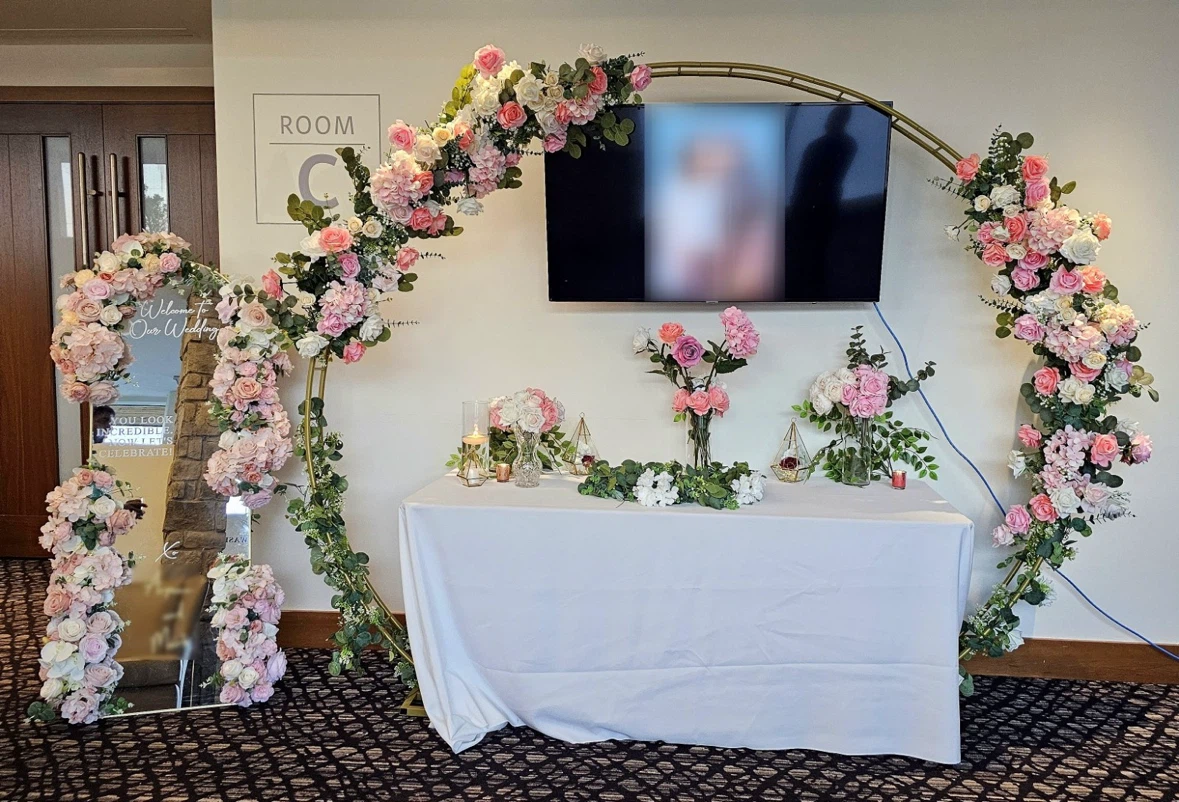 Handmade Luxury Real-Touch Floral Wedding Arch – $500