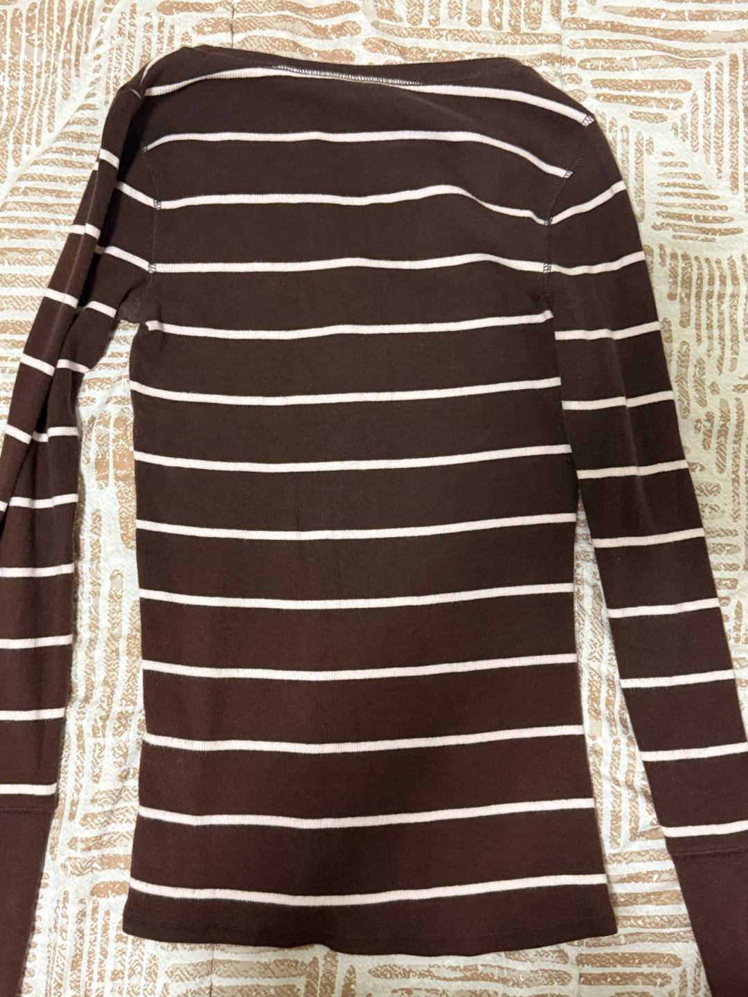 Hollister Brown Striped Long Sleeve Henly Top - photo 2