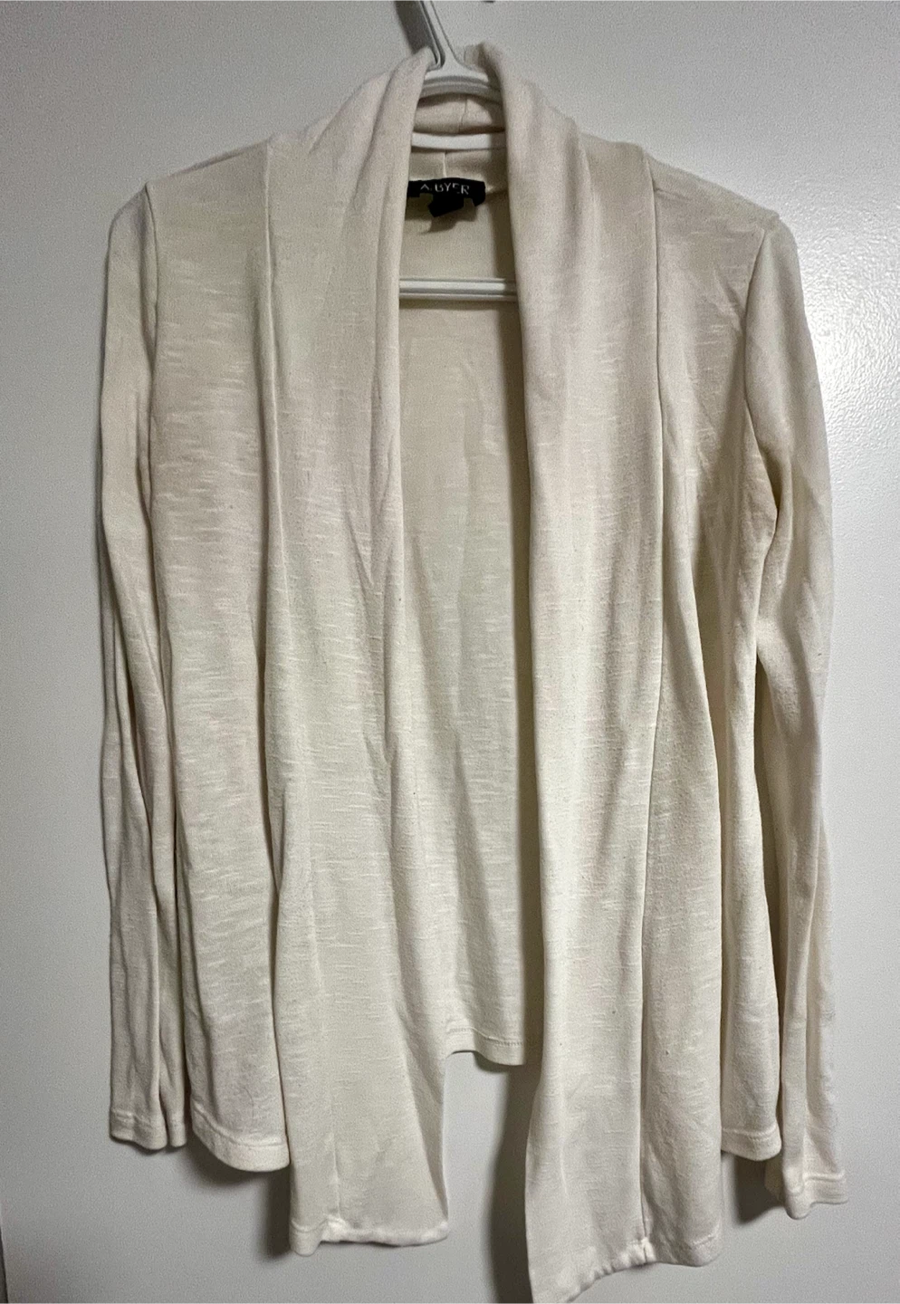 A. Byer Cream Open Front Cardigan