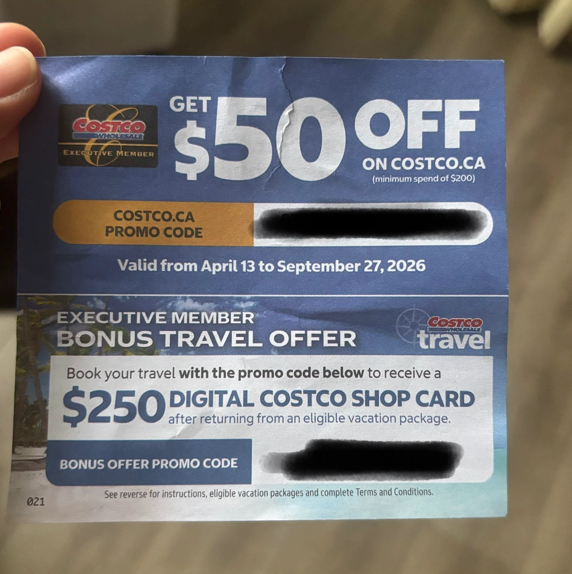 Two Costco Executive Member Promo Vouchers each $40