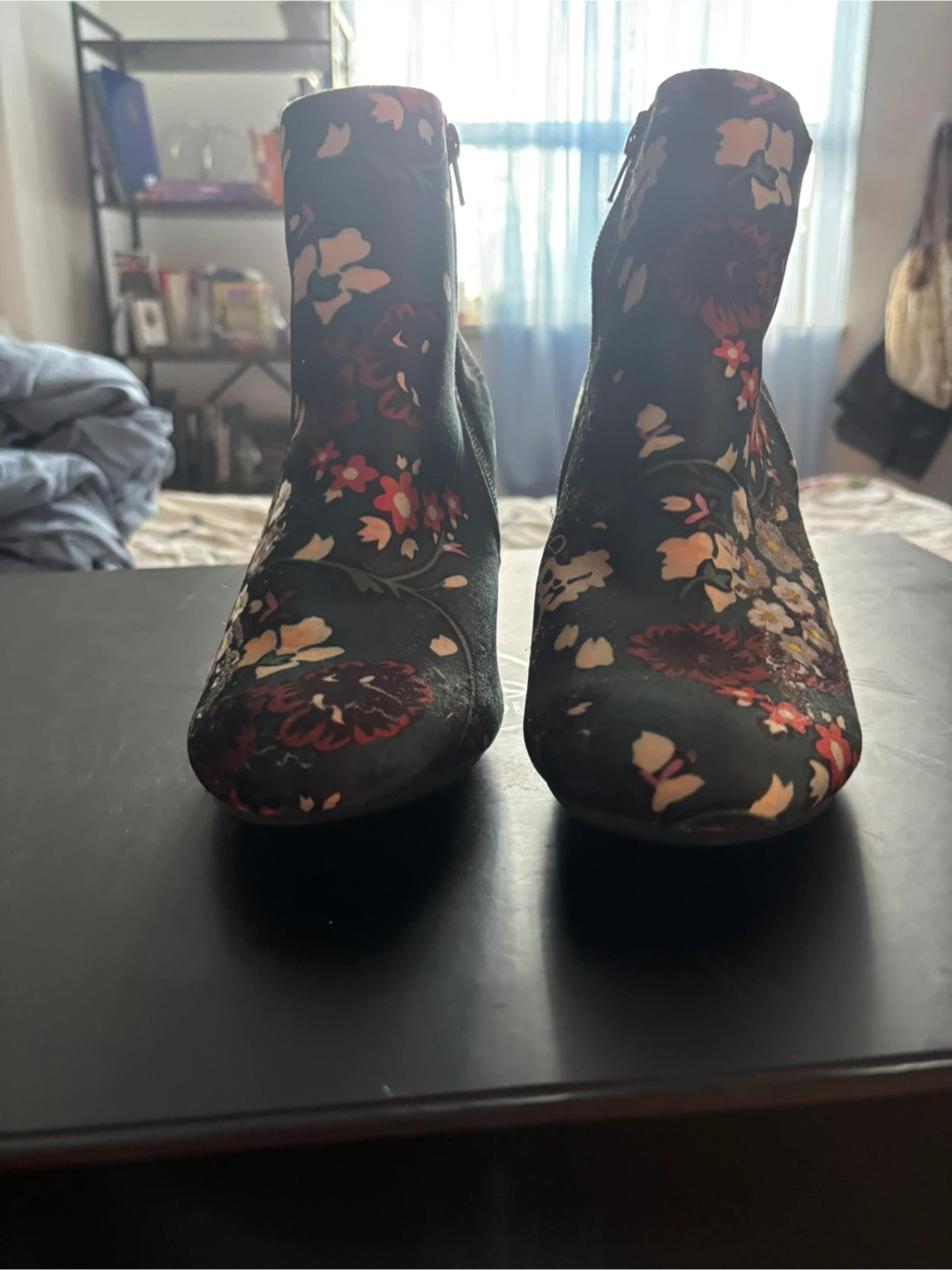 Floral Print Heeled Booties - photo 2