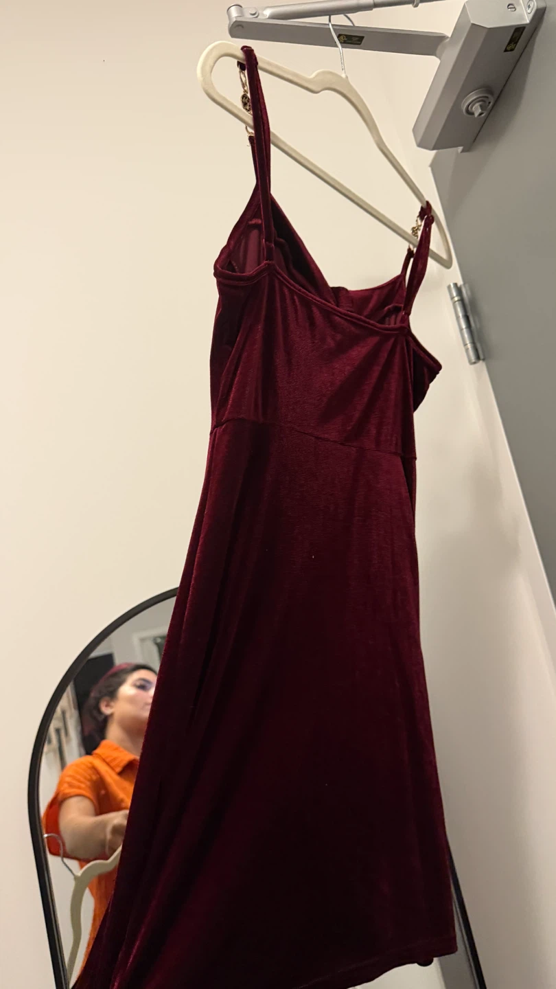 Burgundy Velvet Corset Dress - photo 2