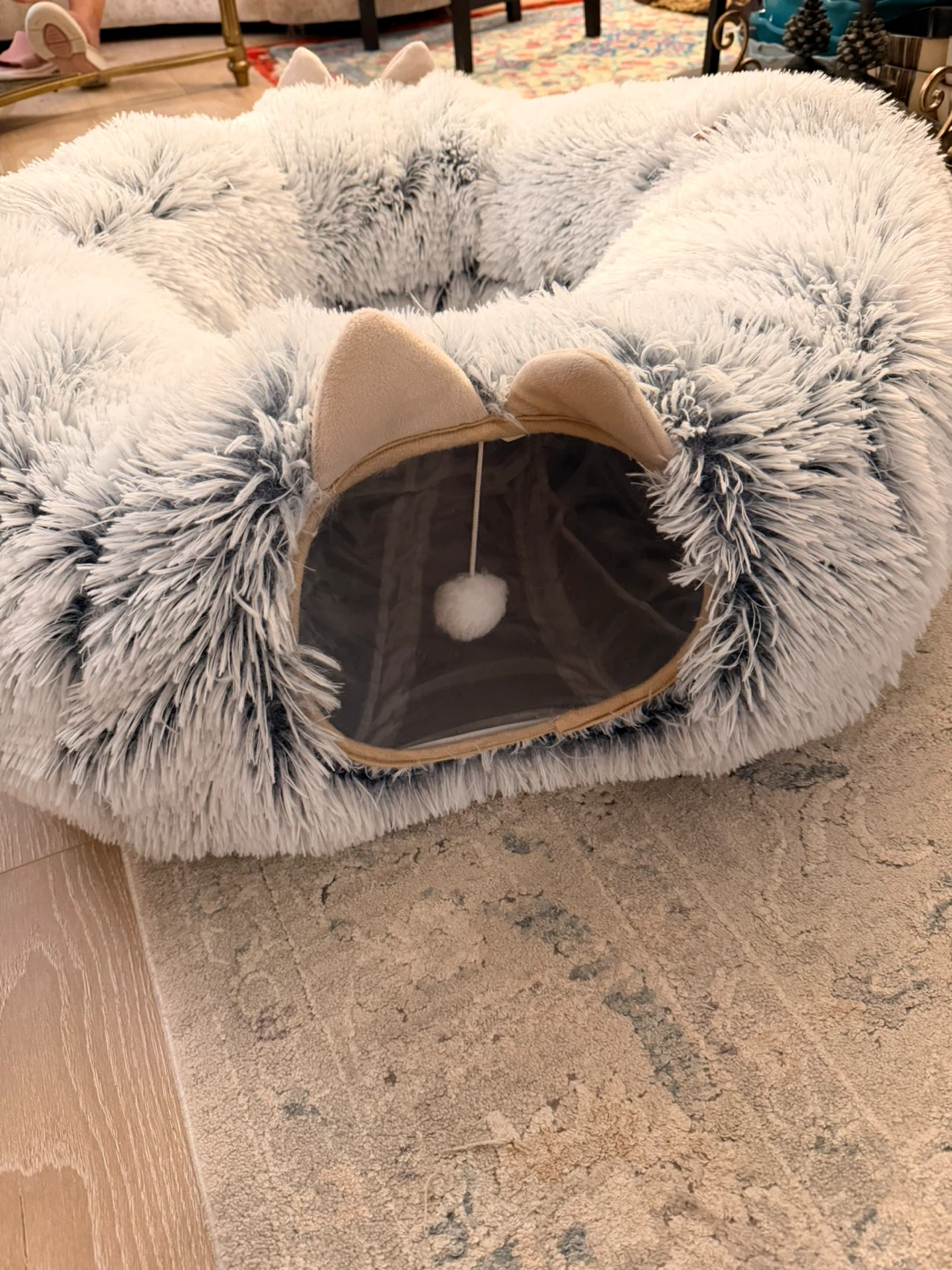 Fluffy Cat Bed with Tunnel - photo 2