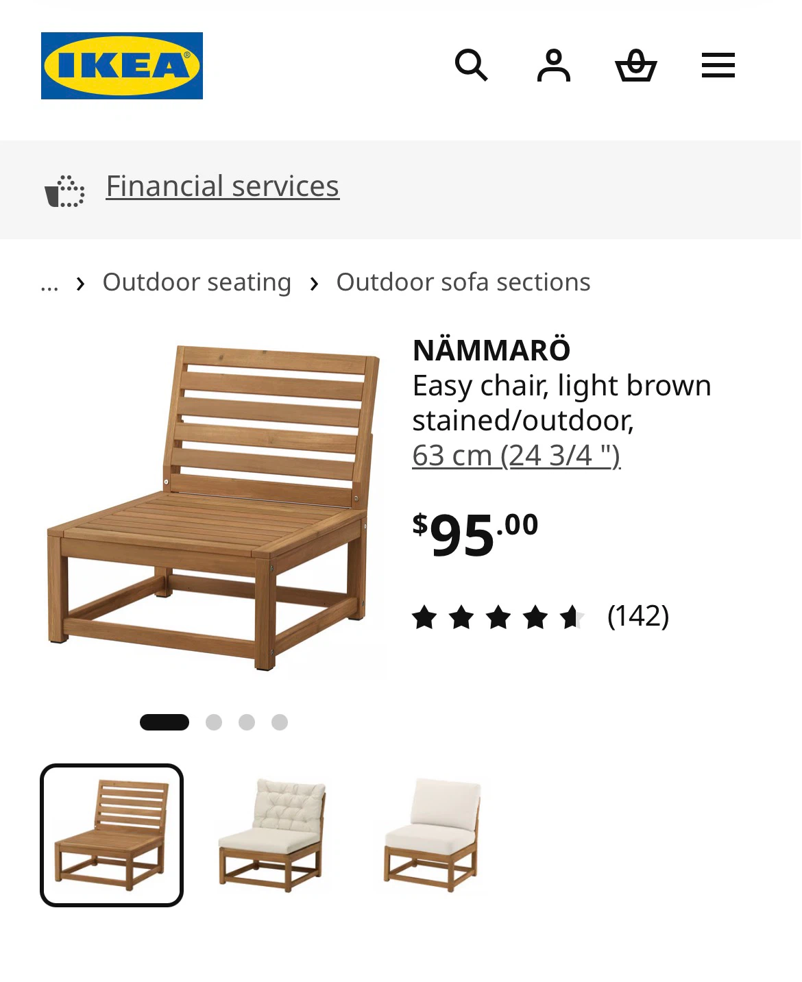 Outdoor Patio Set – 3 Chairs + Coffee Table (IKEA NÄMMARÖ) - photo 4