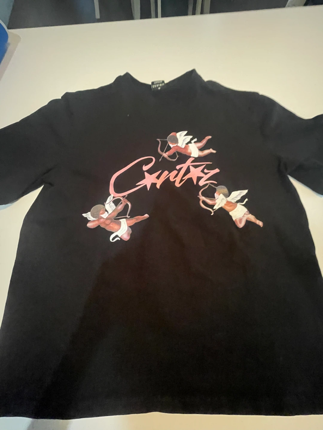 Corteiz Black Cupid Graphic T-Shirt