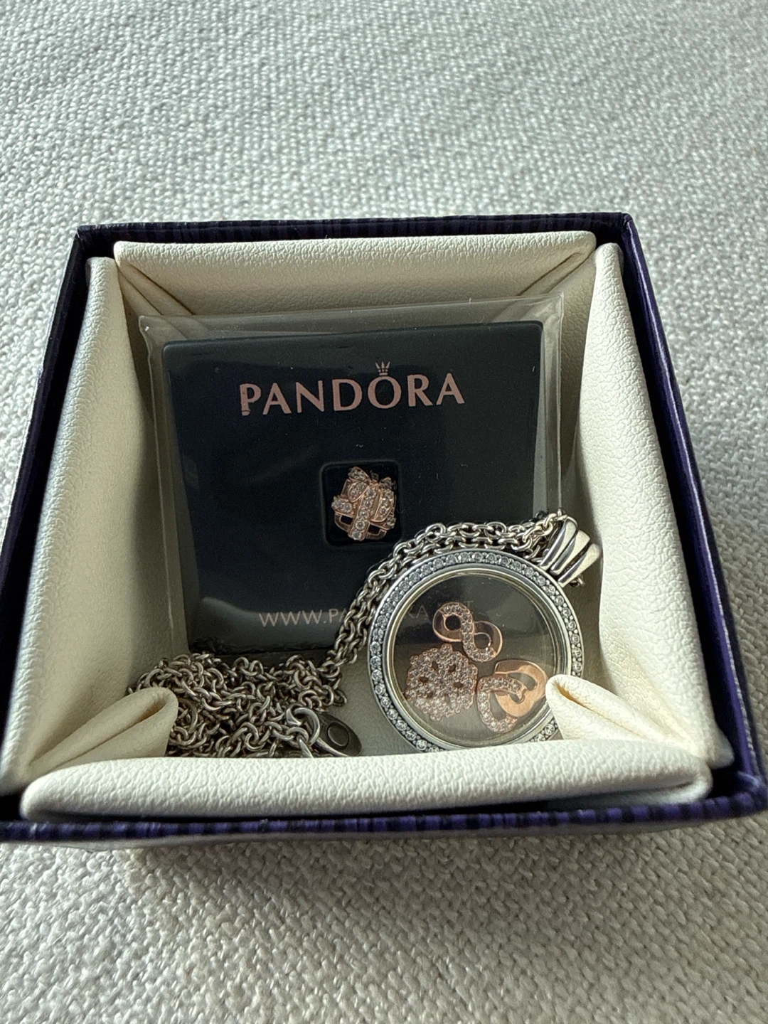 Pandora Floating Locket Necklace with Charms