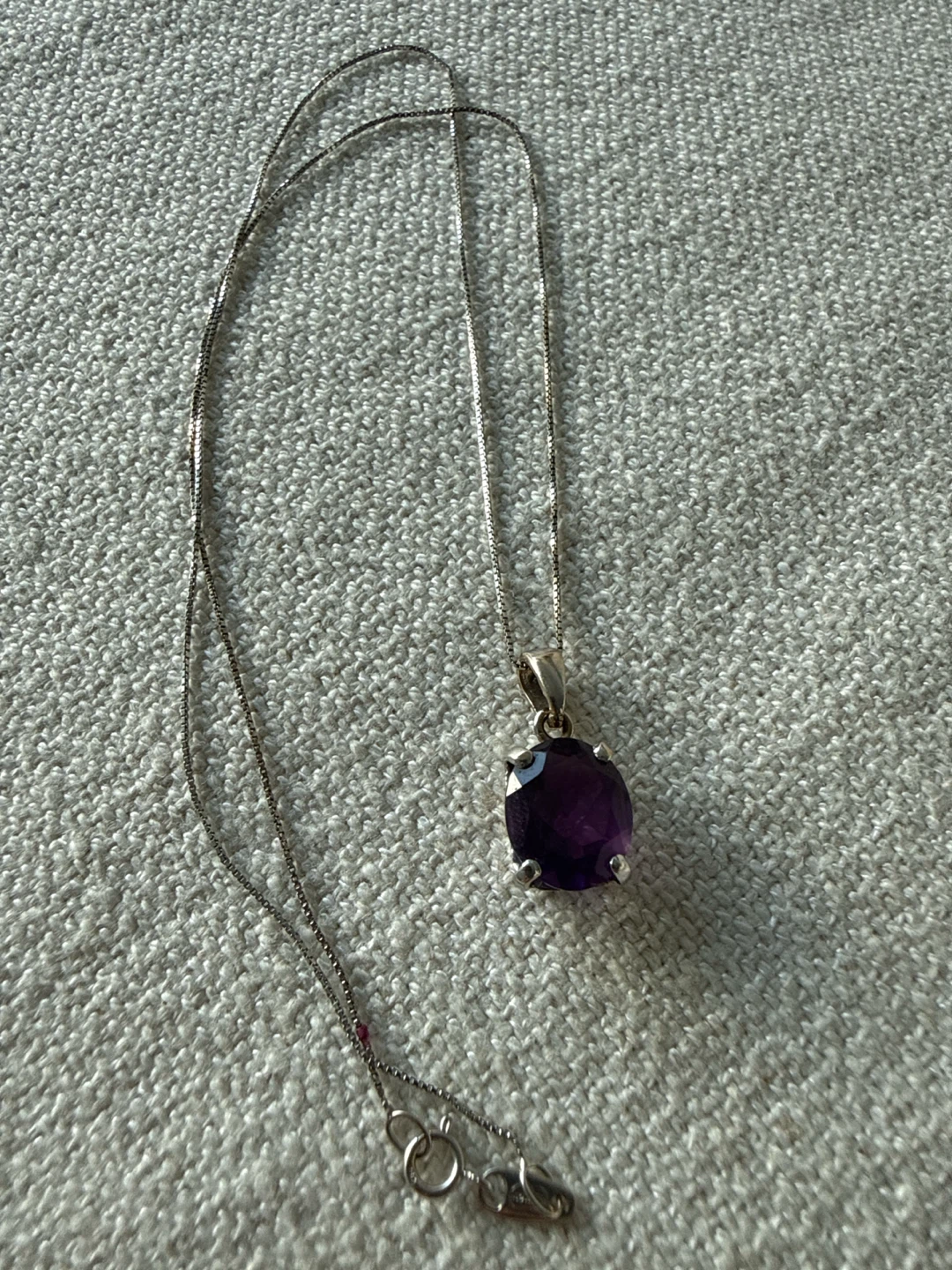 Sterling Silver Amethyst Pendant Necklace - photo 2
