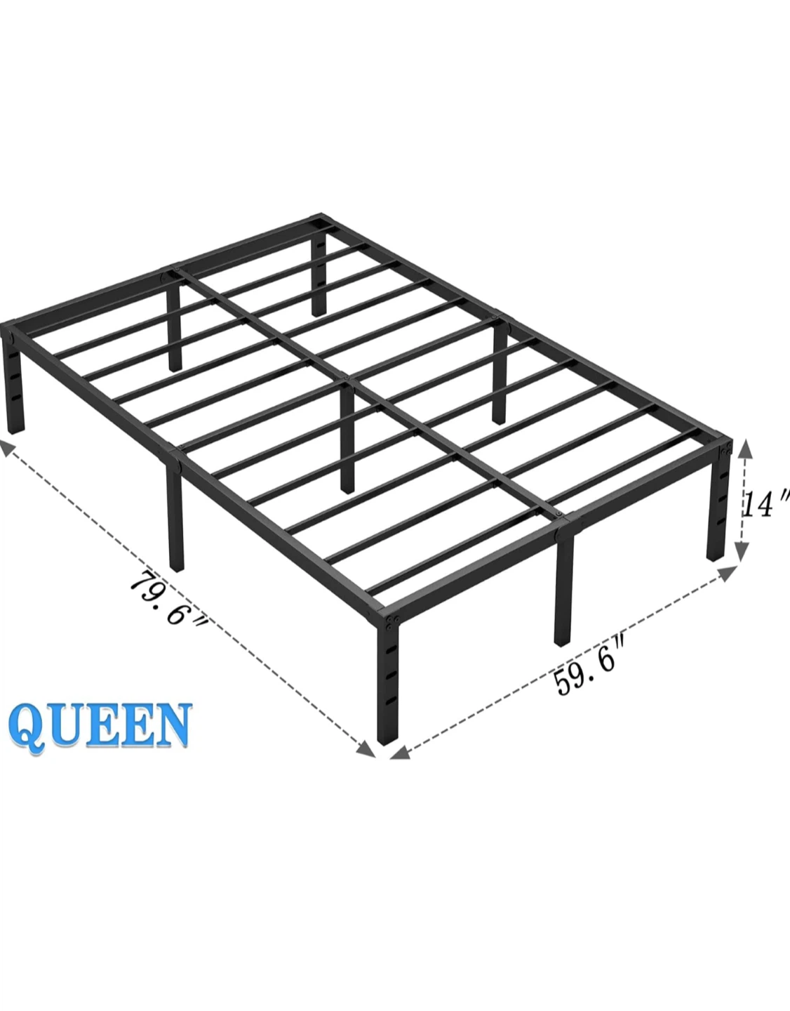 FOLDABLE Queen Size Metal Bed Frame
