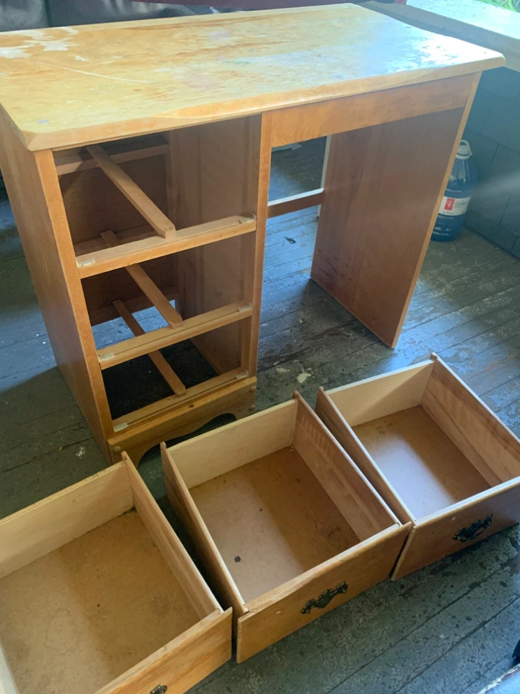 Small vintage wooden desk - photo 2