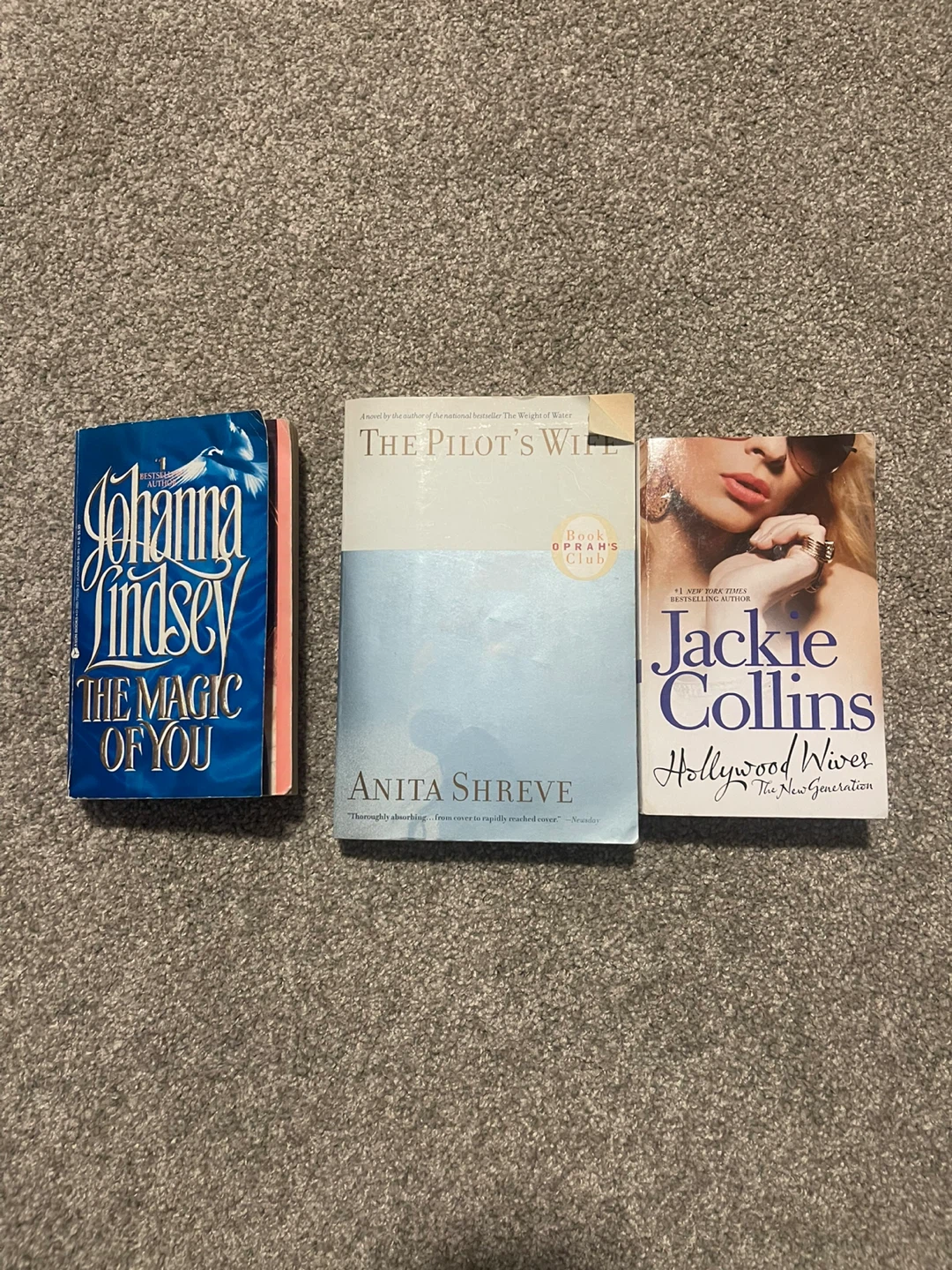 3 Novels: Johanna Lindsey, Anita Shreve, Jackie Collins