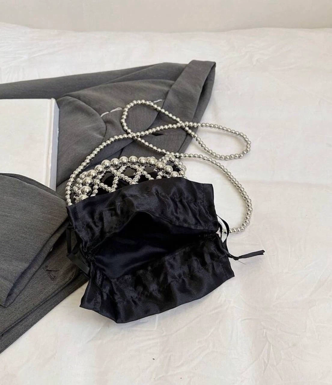 Black & Silver Beaded Bucket Bag - photo 5