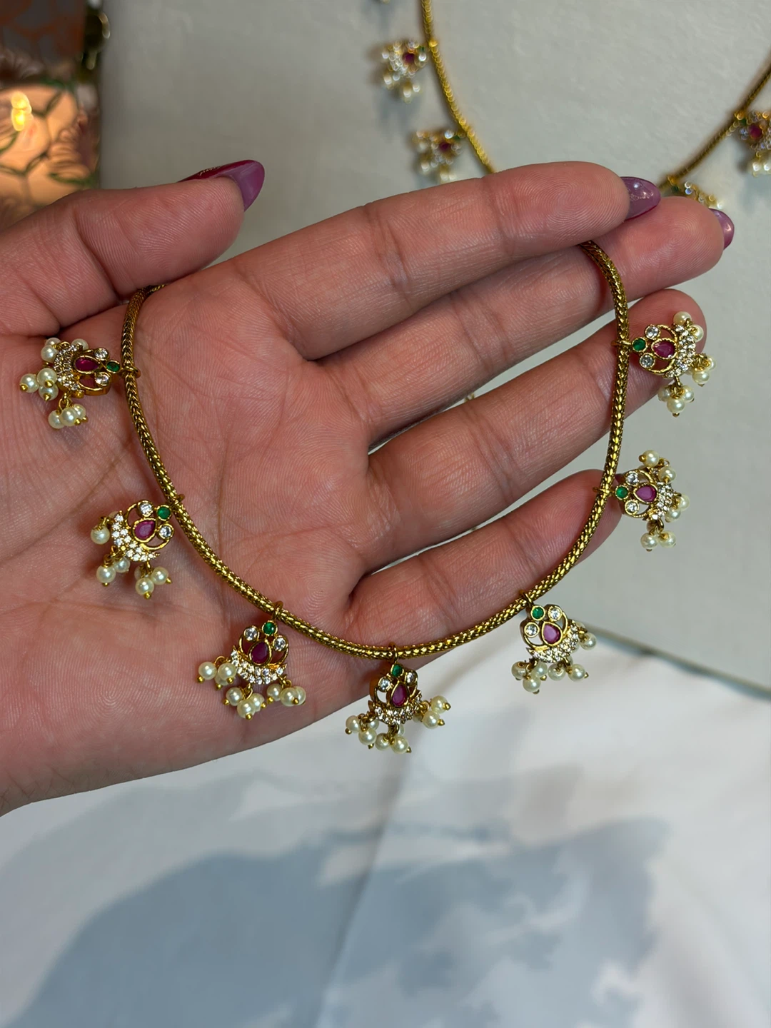 Gold-Tone Necklace and Earring Set