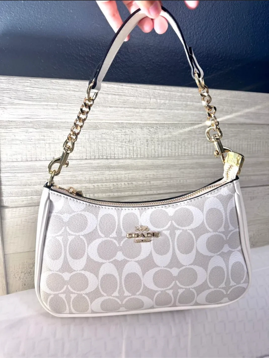 Coach Signature Pattern Shoulder Bag