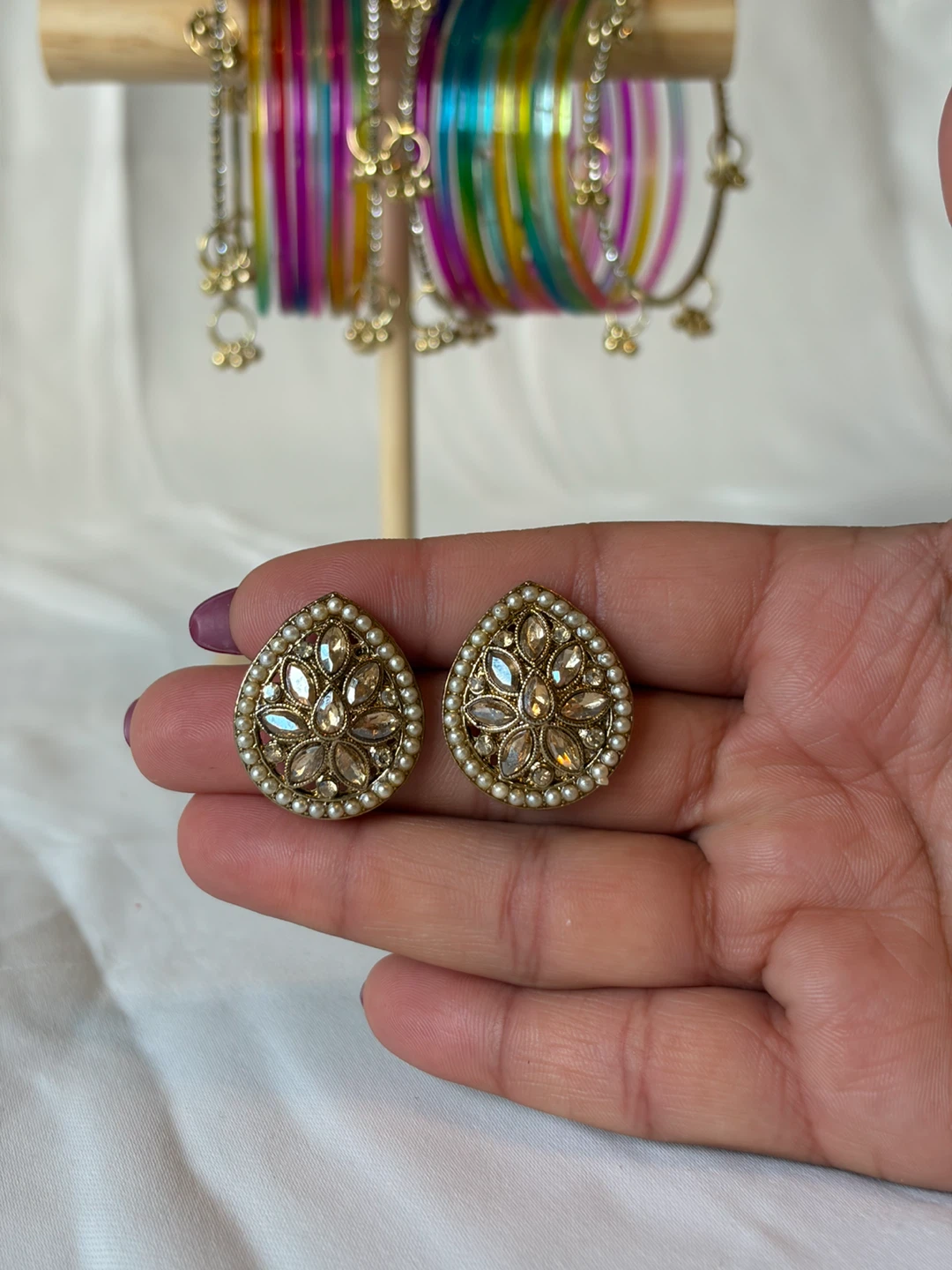 Three Pairs of Decorative Fashion Earrings