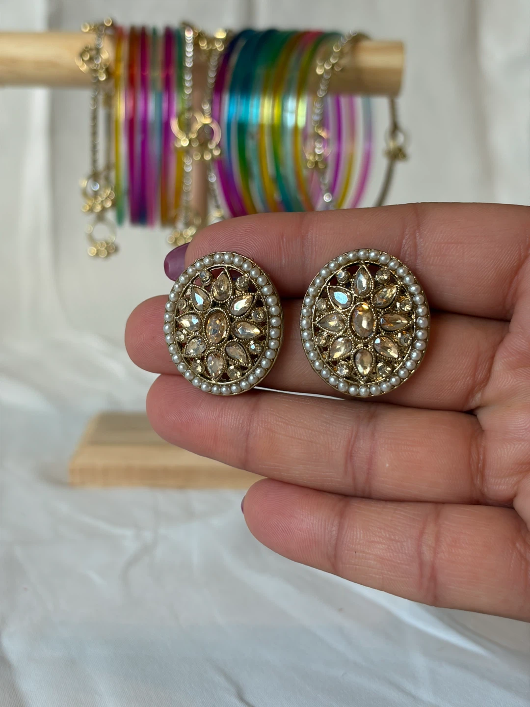 Three Pairs of Decorative Fashion Earrings - photo 2