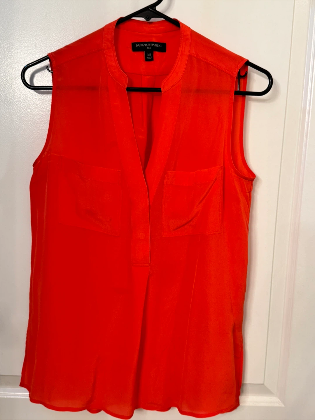 Banana Republic 100% Silk Orange Sleeveless Blouse – XS - photo 2