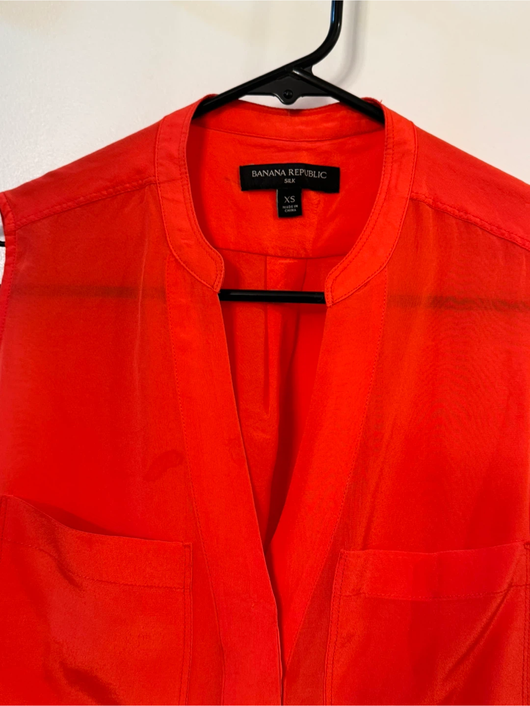 Banana Republic 100% Silk Orange Sleeveless Blouse – XS - photo 3